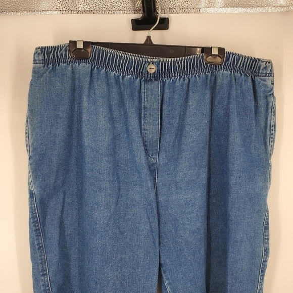 Woman Within Cropped Denim Jeans Size 22WP Petite Elastic Waist - Picture 12 of 12